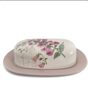 Vintage Pfaltzgraff Stoneware Cape May Lavender Purple Foxglove Butter D…